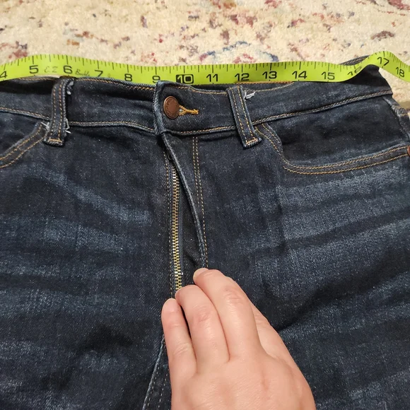 Sold - Judy Blue Dark Wash Raw Hem High Rise Wide Leg Jeans Size 13 / 31 - Picture 9 of 13